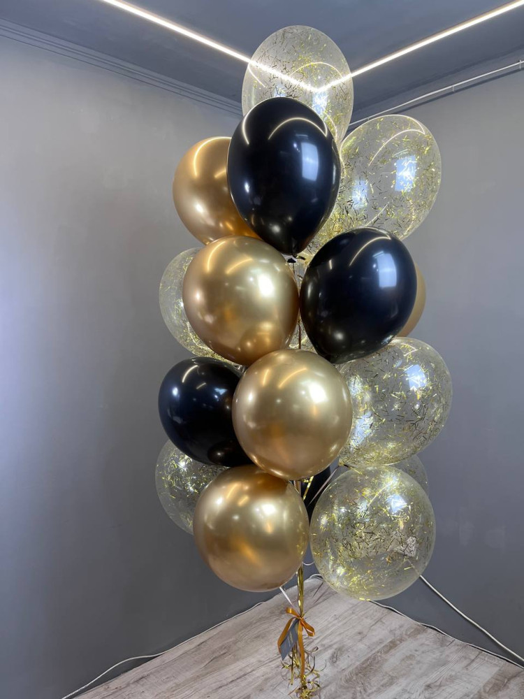 Композиція гелієвих кульок Black gold